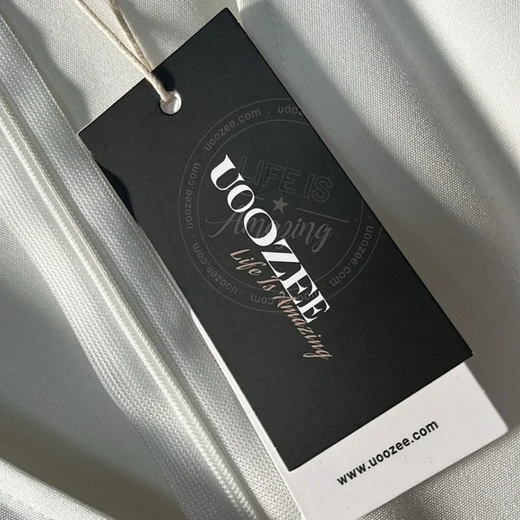 Uoozee White Wide Leg Crop V neck Elbow length sleeve Jumpsuit NWT - Picture 4 of 7